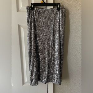 Bohme Silver Sequin Skirt